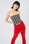 YANYAN KNITS 25 Spring/Summer ARGYLE Bandeau/Mini Skirt with Flowers YYK-YYW25-0291-HB Bandeau